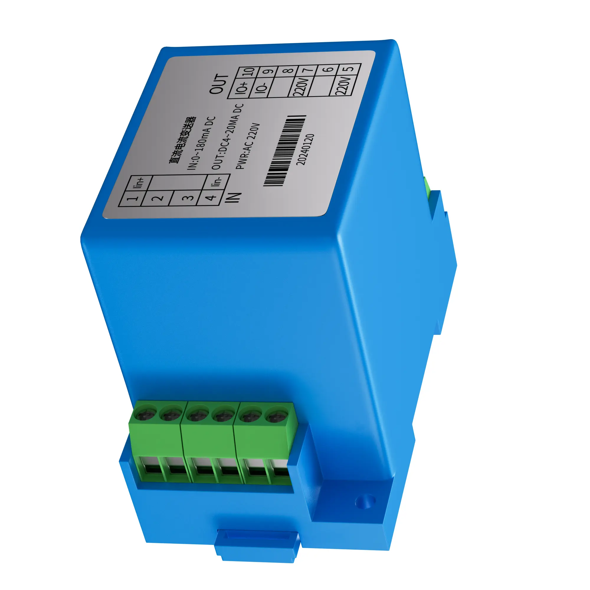 3 Phase 4 Wires AC Voltage Transmitter Converter 35mm DIN Rail AC220V 380V 465V Voltage Sensor 4 20mA 0-10V RS485 Transducer