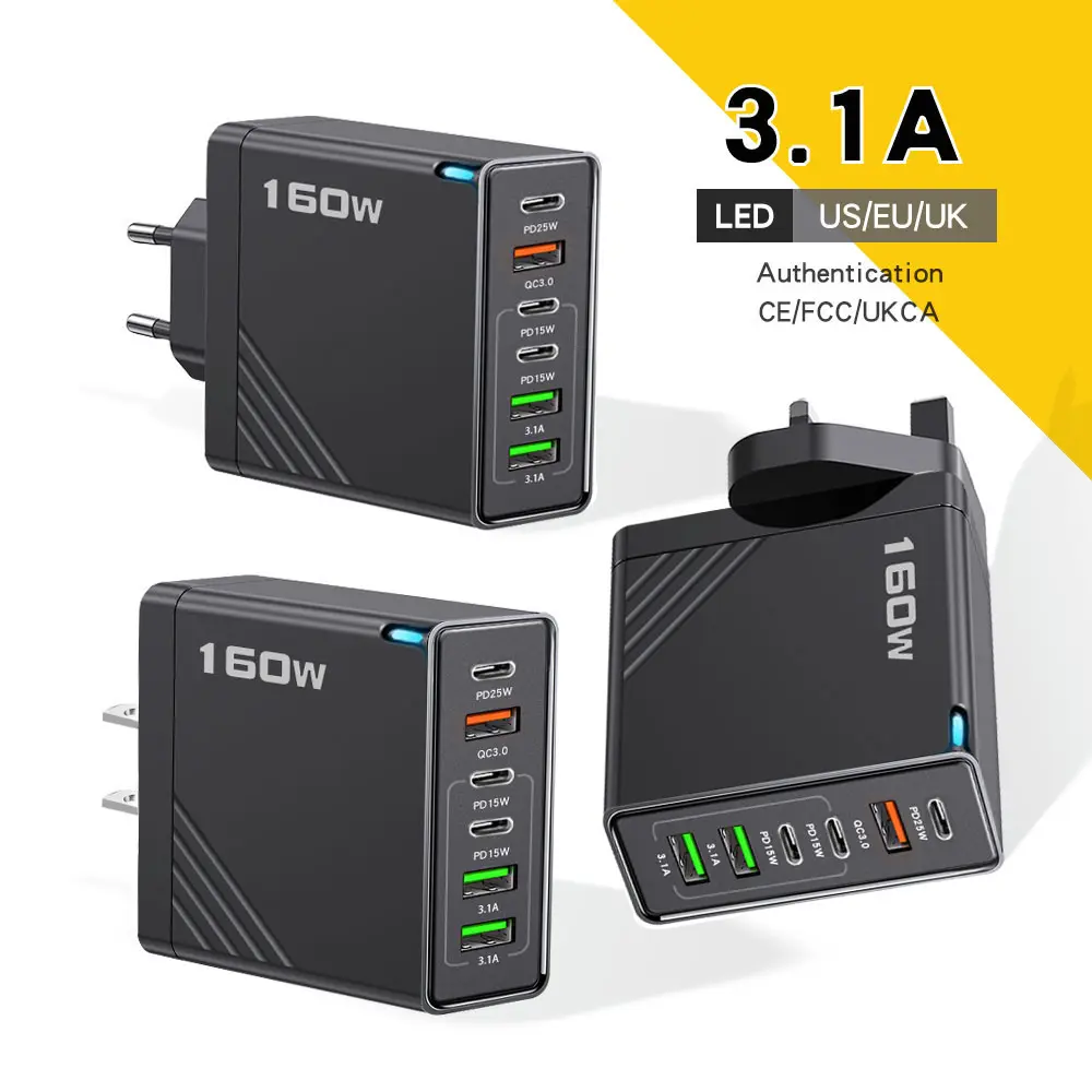USB Type C Charger Multi Ports USB Fast Charge Charger Mobile Phone Adapter For iPhone Huawei Xiaomi Samsung Quick Wall Charger
