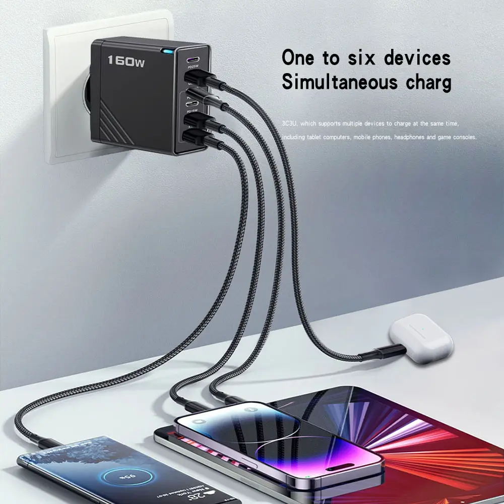 USB Type C Charger Multi Ports USB Fast Charge Charger Mobile Phone Adapter For iPhone Huawei Xiaomi Samsung Quick Wall Charger