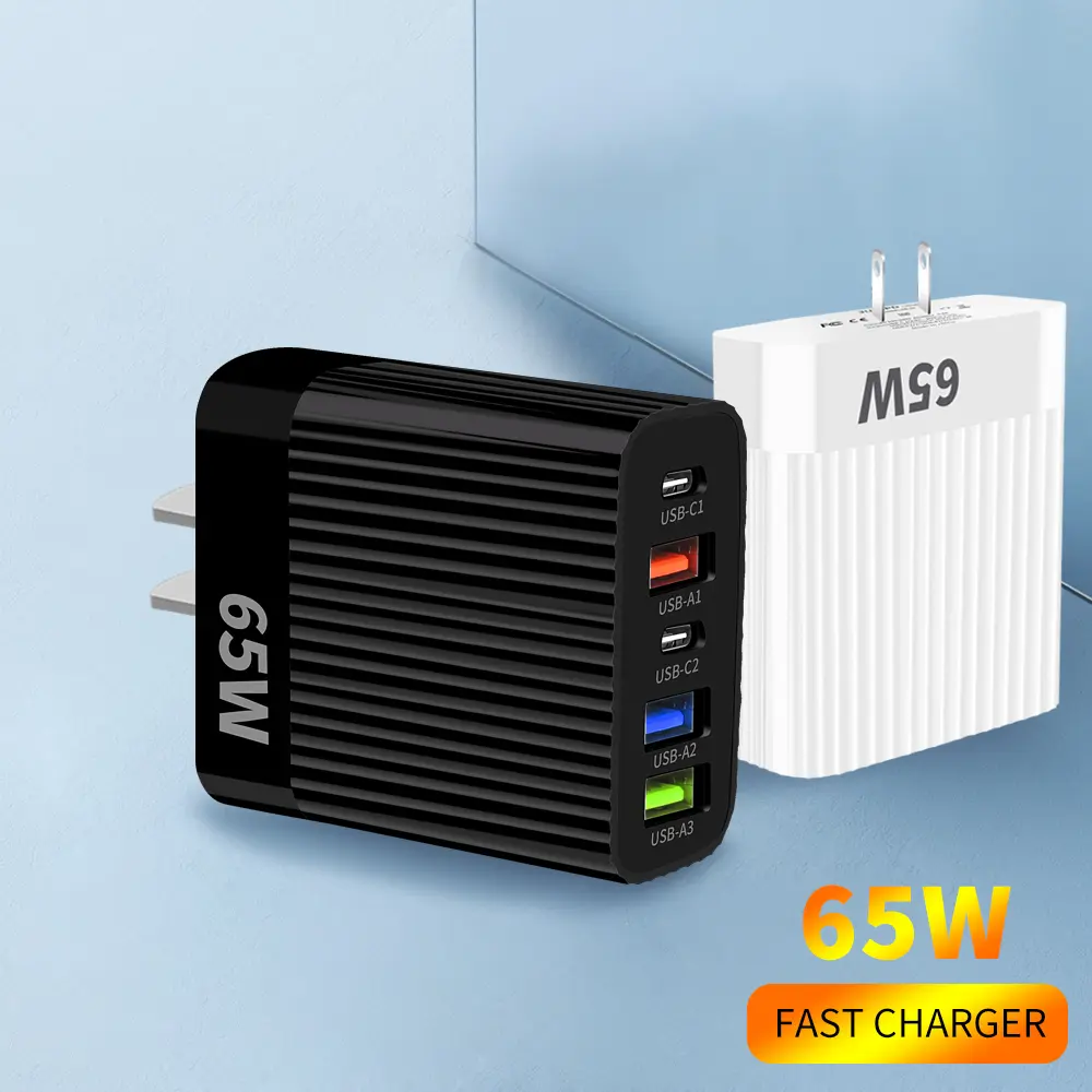 Multi Ports Phone Charger 65W Fast Charging Charger PD Mobile Phone Power Adapter For iPhone Xiaomi Huawei Samsung Wall Charger
