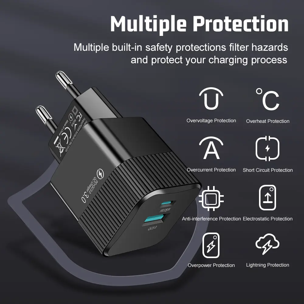USB C Chargers PD 45W Type C Charger Fast Charging For Samsung Galaxy iPhone 13 Xiaomi Huawei Mobile Phone Charger Quick Charge