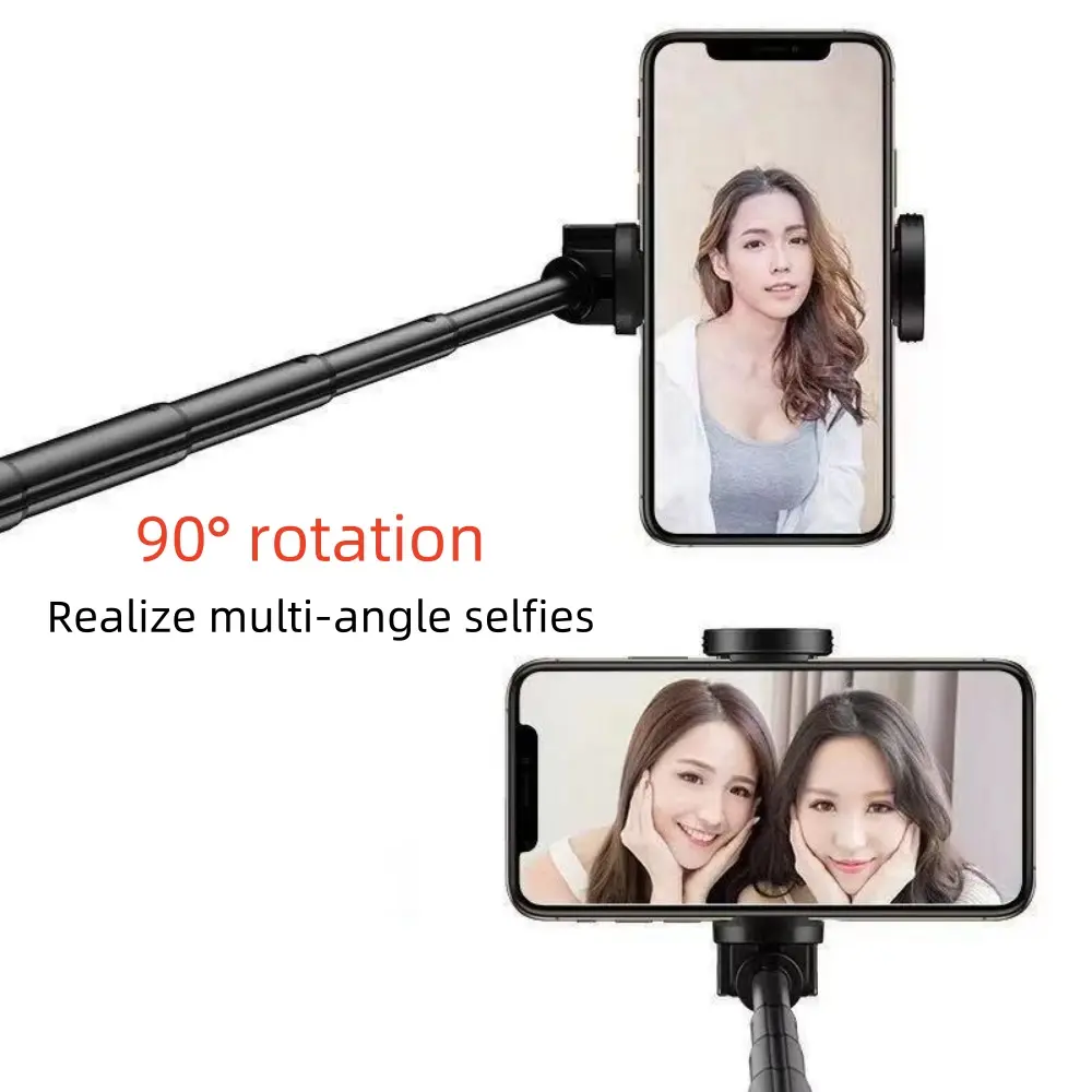 Aluminium Extendable Wireless Selfie Stick Bluetooth Tripod for IPhone 14 13 12 11Pro Max Samsung Phone Monopod Selfiestick