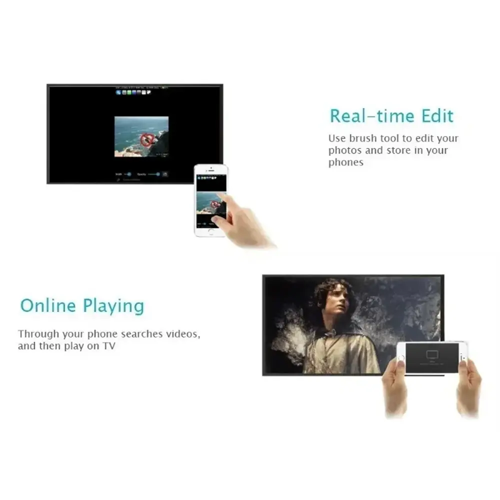 Opansten 1080P G2 Wireless HDMI Mirroring Multiple Device Mobile Phoneconnected To TV HD For IOS Andorid Live Screen Projector