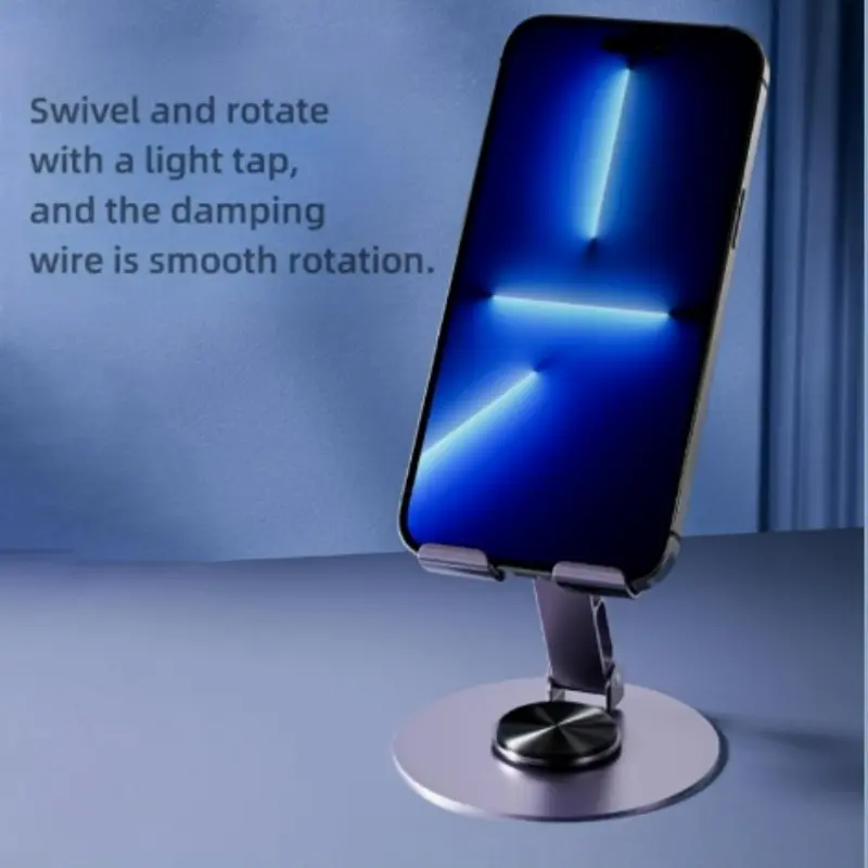 720 Rotate Metal Phone Holder Lazy Portable Foldable Stand For iPad Mobile Phone Stand Desktop Live Double Shaft Design Stable A