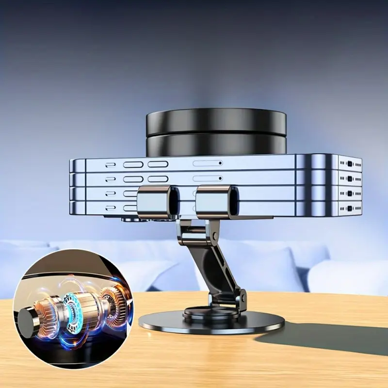 720 Rotate Metal Phone Holder Lazy Portable Foldable Stand For iPad Mobile Phone Stand Desktop Live Double Shaft Design Stable A
