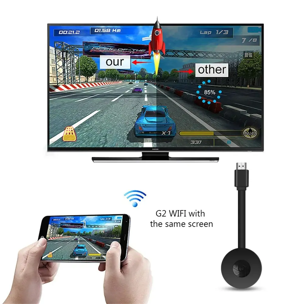 Opansten 1080P G2 Wireless HDMI Mirroring Multiple Device Mobile Phoneconnected To TV HD For IOS Andorid Live Screen Projector