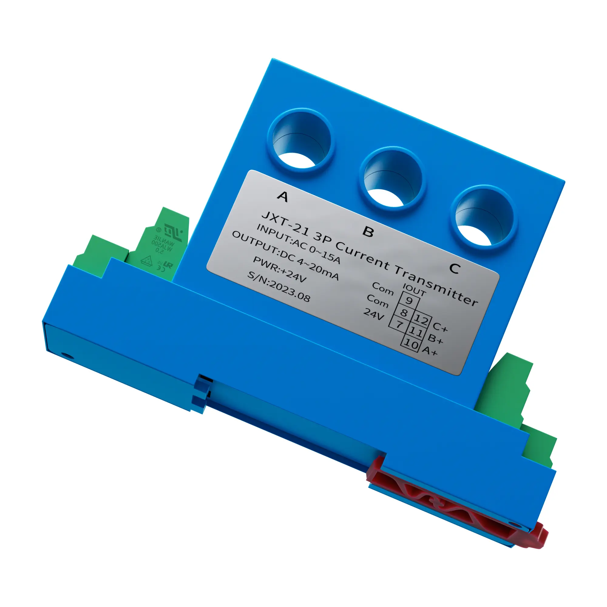KXT43I-8 3 Phase AC Current Sensor 0-50A 0-30A 0-25A 0-10A 0-5A Current Transmitter 4-20mA 0-10V 0-5V RS485 Hall Current Sensor