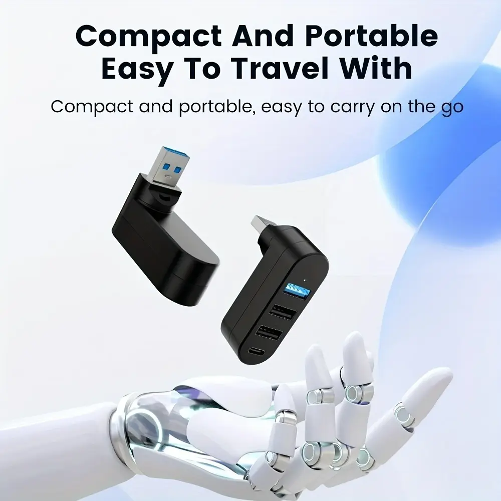 180° Rotatable USB 3.0 2.0 HUB 4 in 1 USB Type C High Speed Data Transfer U Disk Splitter Adapter For Laptop MacBook PC