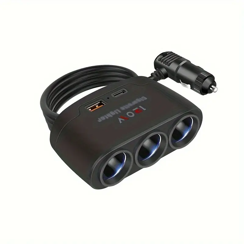 Car Charging One tow and three car charger with USB+PD Extended High Power 12V24V Universal Model Fast Charge Power Adapter