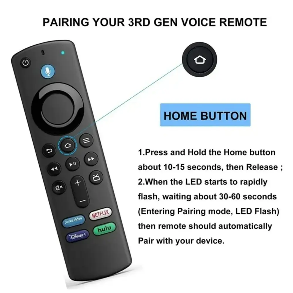 Replacement Voice Remote Control L5B83G for Amazon Fire TV Stick 3rd/2nd Gen Fire TV Cube 1st/2nd Gen Fire TV Stick Lite 4K