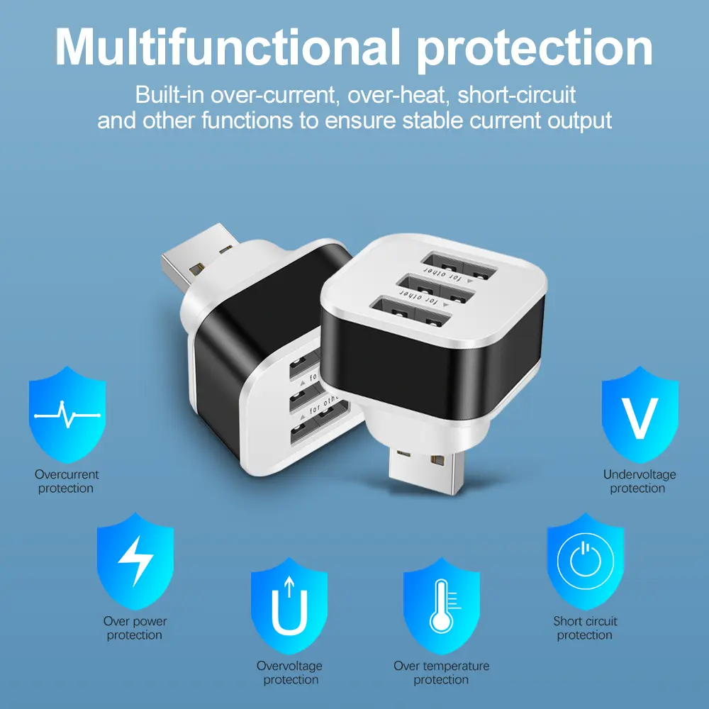 USB 3.0 HUB Fast Charge 3 Ports USB Extender Adapter Port Splitter For PC Macbook Laptop Accessories Quick Charge