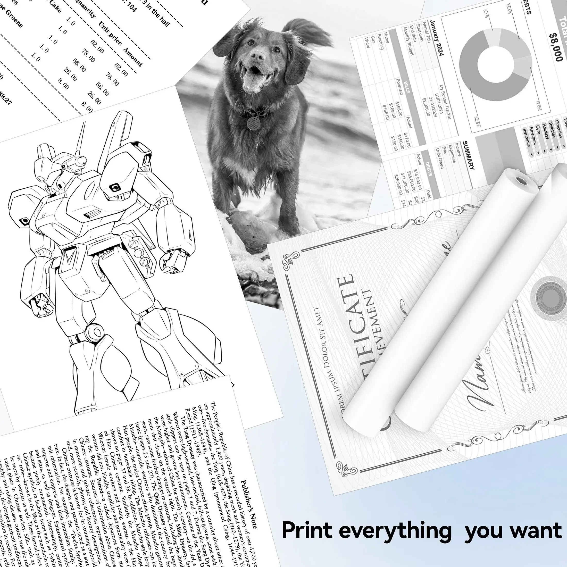 A4  210*30mm Thermal Paper 1/3/5 Rolls Thermal Printing Paper for A4 Wireless Bluetooth A40/X8 Printer Paper Roll