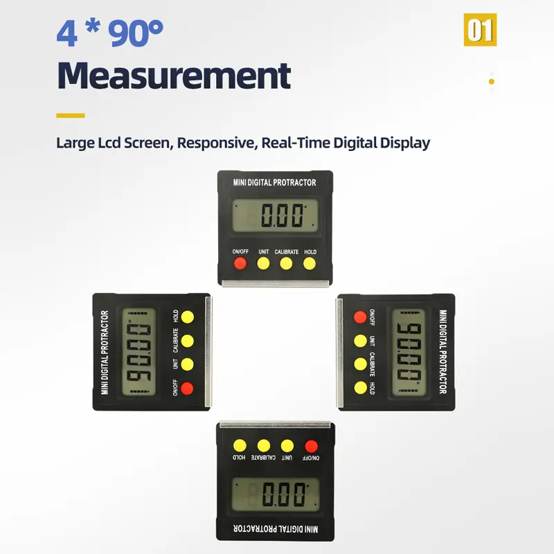Digital Inclinometer 360 Degree Mini Electronic Goniometer Protractor Angle Finder Magnetic Base Level Box Angle Measuring Tools