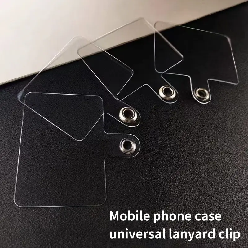 1/3/5/10Pcs Mobile Phone Anti-lost Lanyard Card Gasket Universal Transparent Clip Detachable Phone Hanging Cord Strap Tether Pad