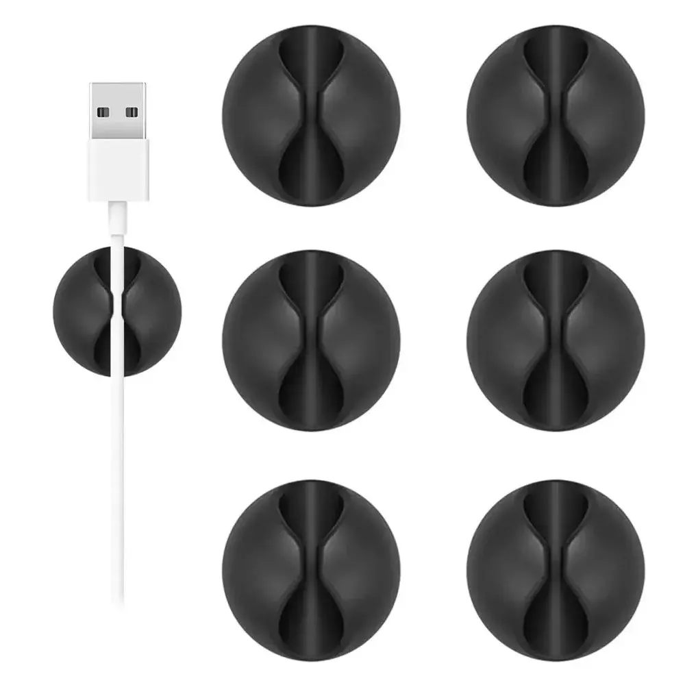 20Pcs Cable Clip Winder Organizer Round Charger Cord Clips Desk Tidy Management Wire Adhesive Holder Clamp In Home Office Car