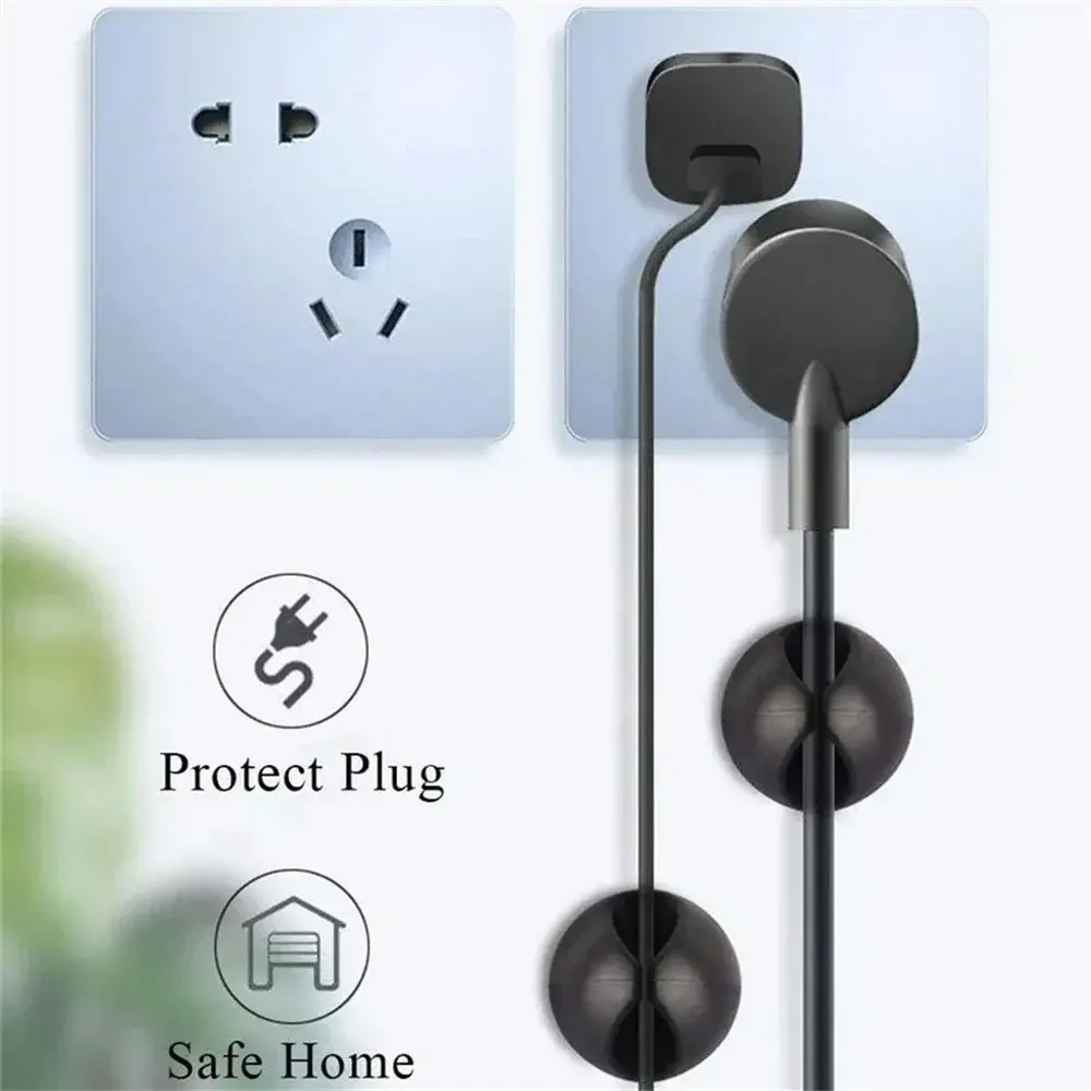 20Pcs Cable Clip Winder Organizer Round Charger Cord Clips Desk Tidy Management Wire Adhesive Holder Clamp In Home Office Car