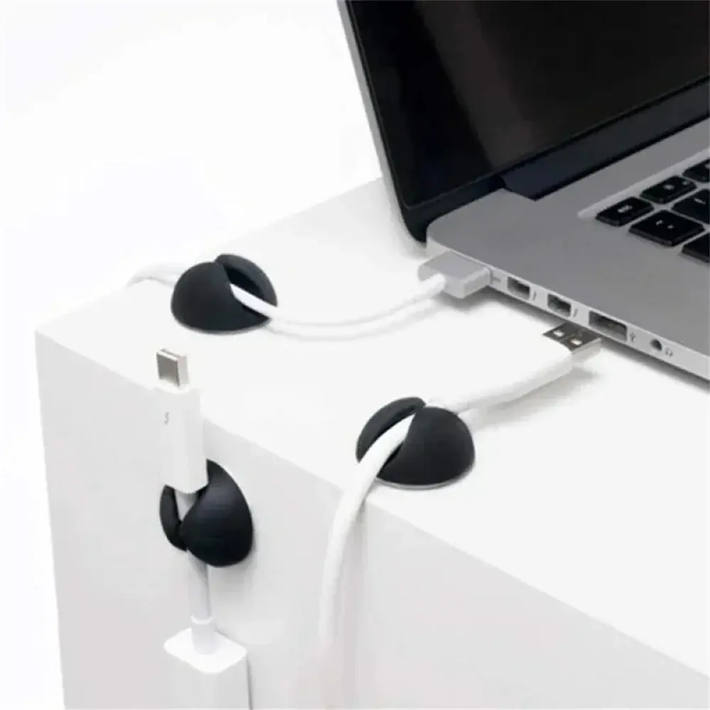 20Pcs Cable Clip Winder Organizer Round Charger Cord Clips Desk Tidy Management Wire Adhesive Holder Clamp In Home Office Car