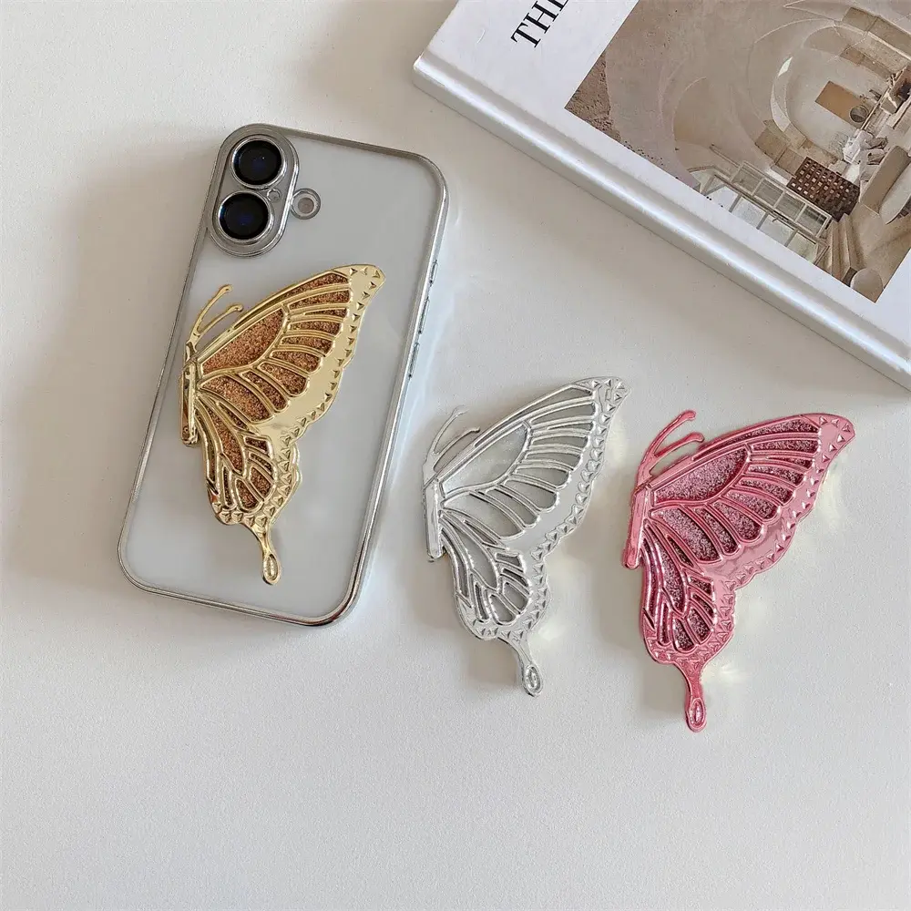 New Butterfly Magnetic Finger Ring Holder For iPhone 15 14 13 12 11 Plus Pro Max X XR 7 Girl Bracket Smartphone Accessorie