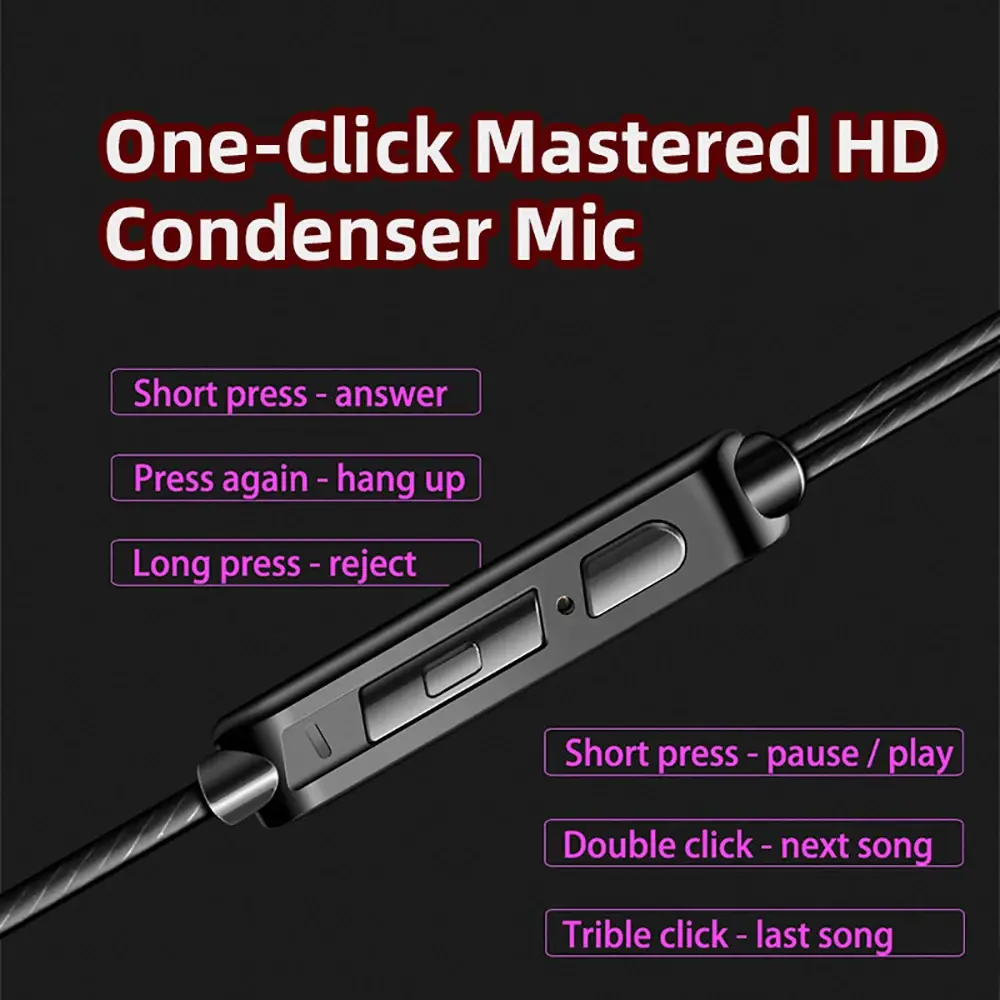 HiFi Wired Earphones 35MM in Ear with Microphone Original Copper Driver Sport Headphones Bass Stereo Music Earbuds
