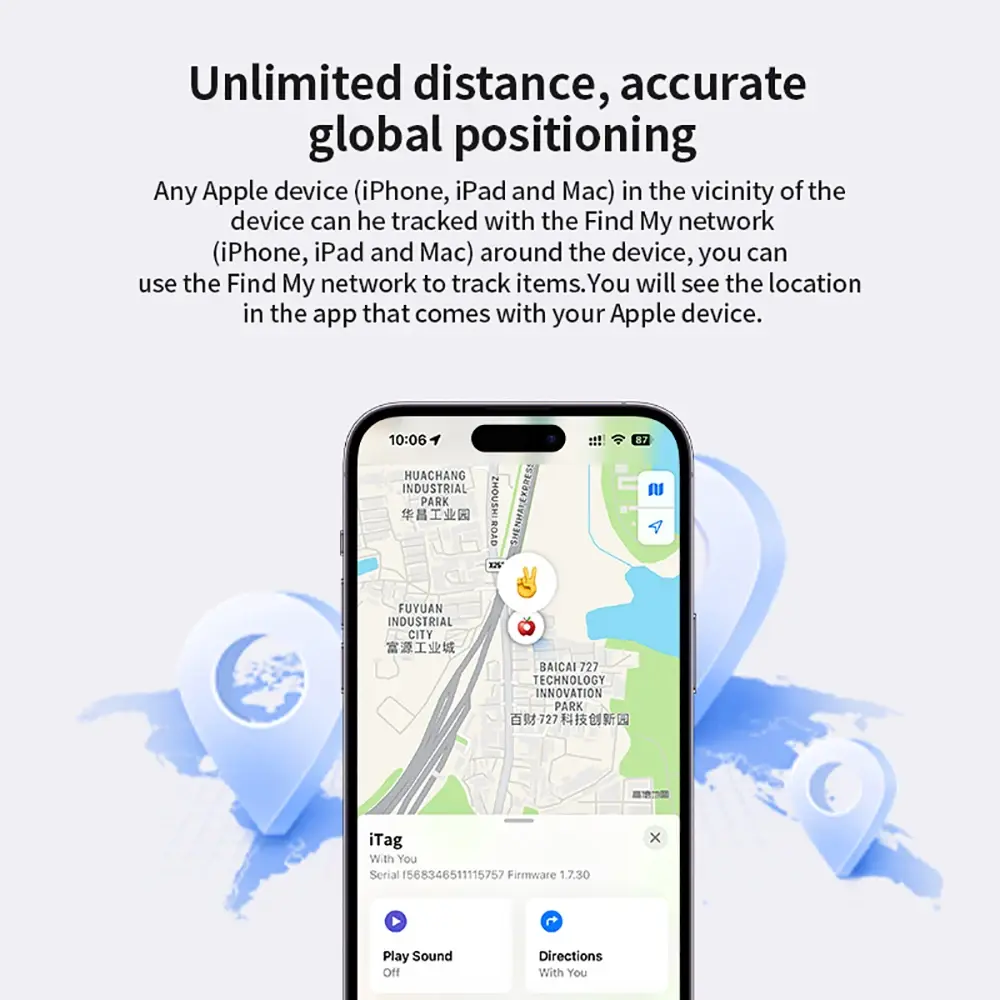 GPS Tracker Smart Pets Bag Wallet Finder for Apple Finder Air Tag Tracking Locator Anti-Lost Reminder Device