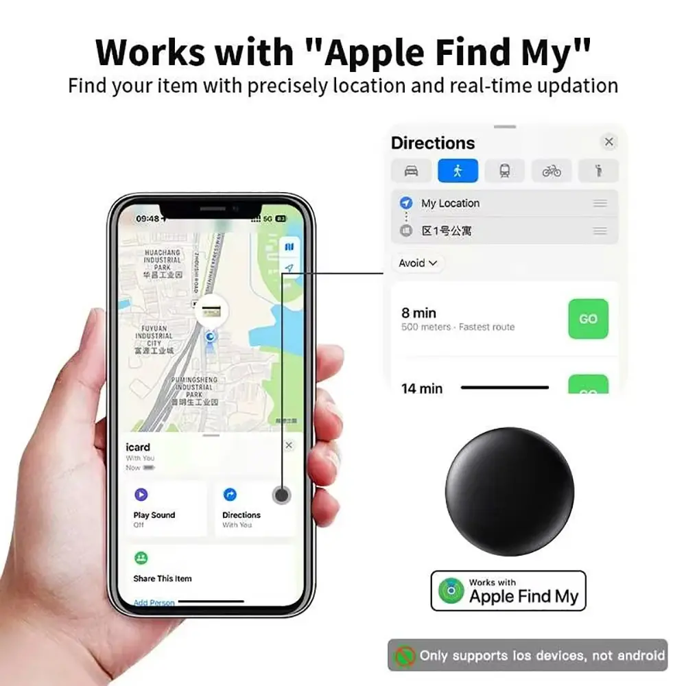 GPS Tracker Smart Pets Bag Wallet Finder for Apple Finder Air Tag Tracking Locator Anti-Lost Reminder Device