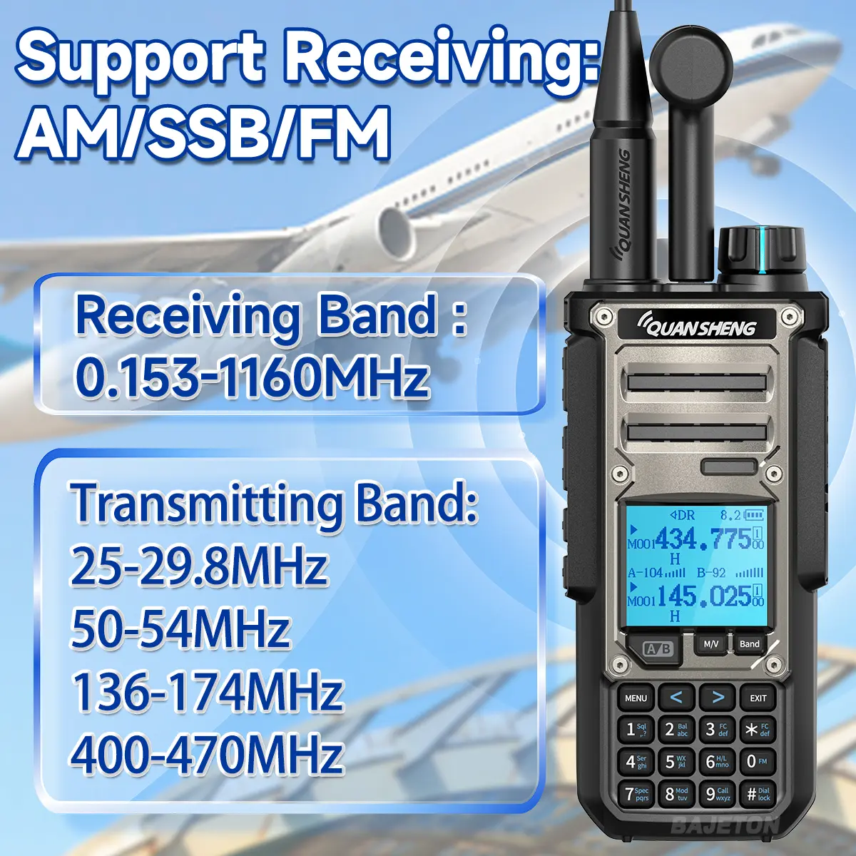 Quansheng TK11 8 Walkie Talkie Two Way Radio Portable Long Range 10W Transceiver Ham Amateur CB Shortwave Receiver NOAA TK11 5