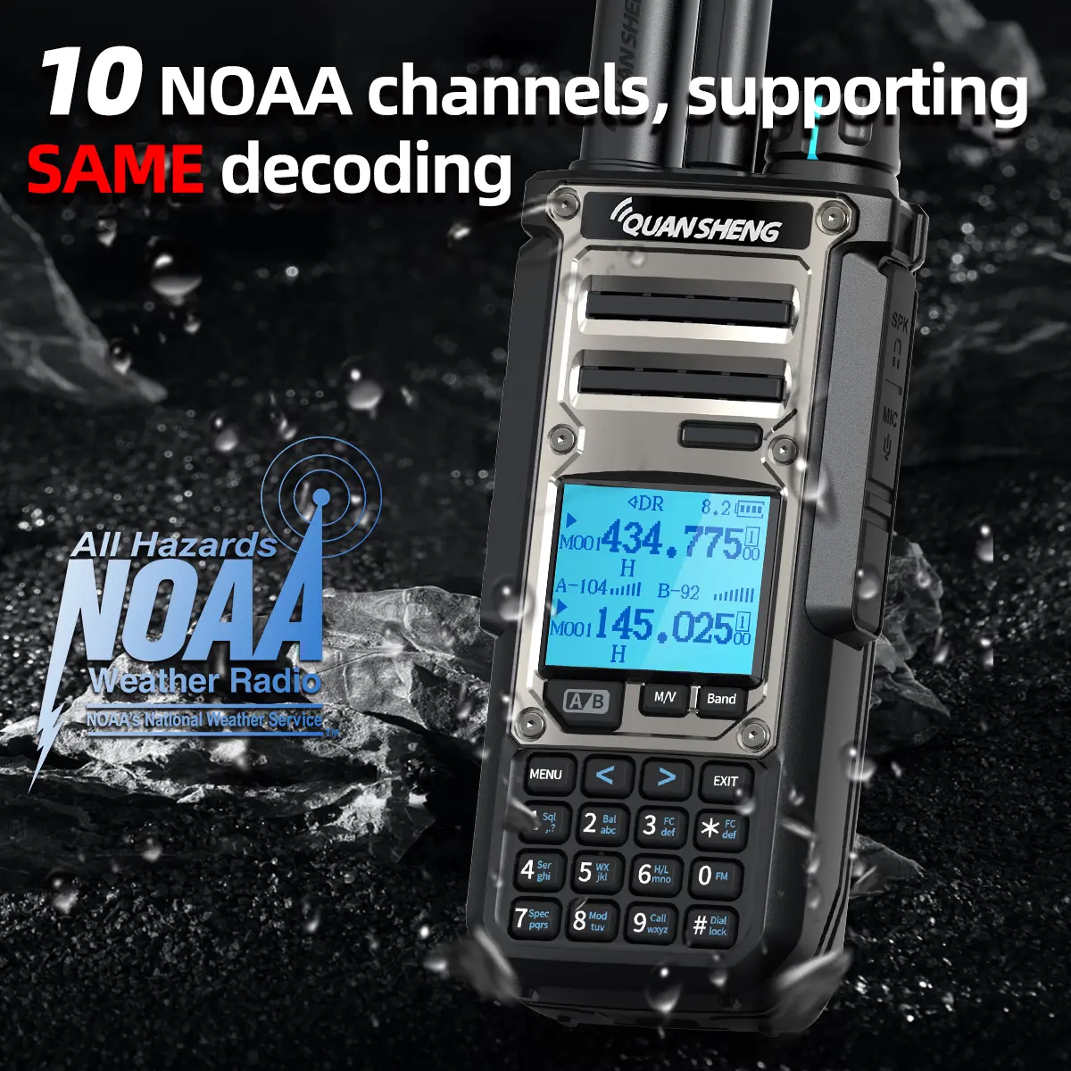 Quansheng TK11 8 Walkie Talkie Two Way Radio Portable Long Range 10W Transceiver Ham Amateur CB Shortwave Receiver NOAA TK11 5