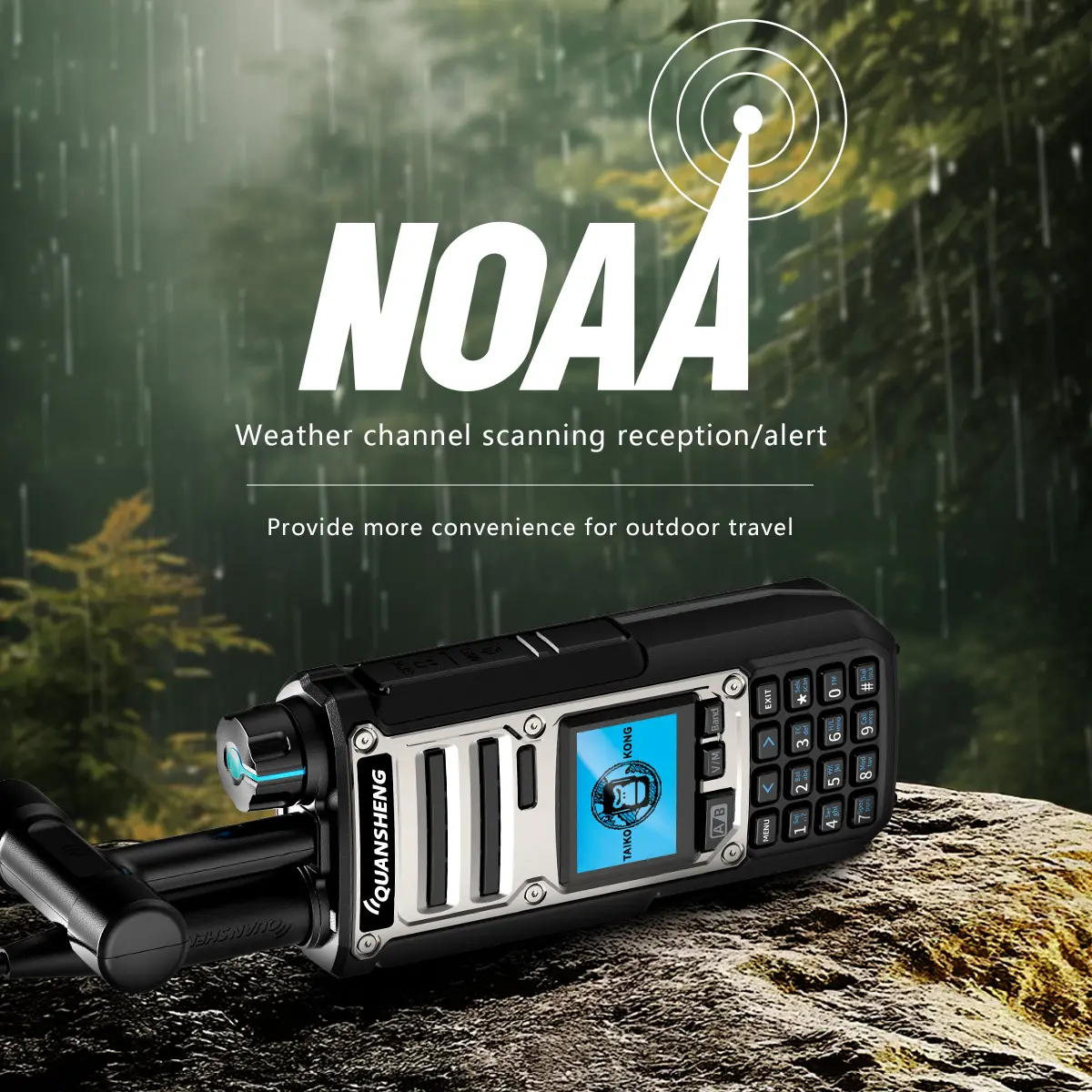 ​Quansheng TK-11(8) 10W VHF/UHF Dual Band Radio 999CH CTCSS/DCS IP55 2500mAh Type-C NOAA Weather Alarm CE