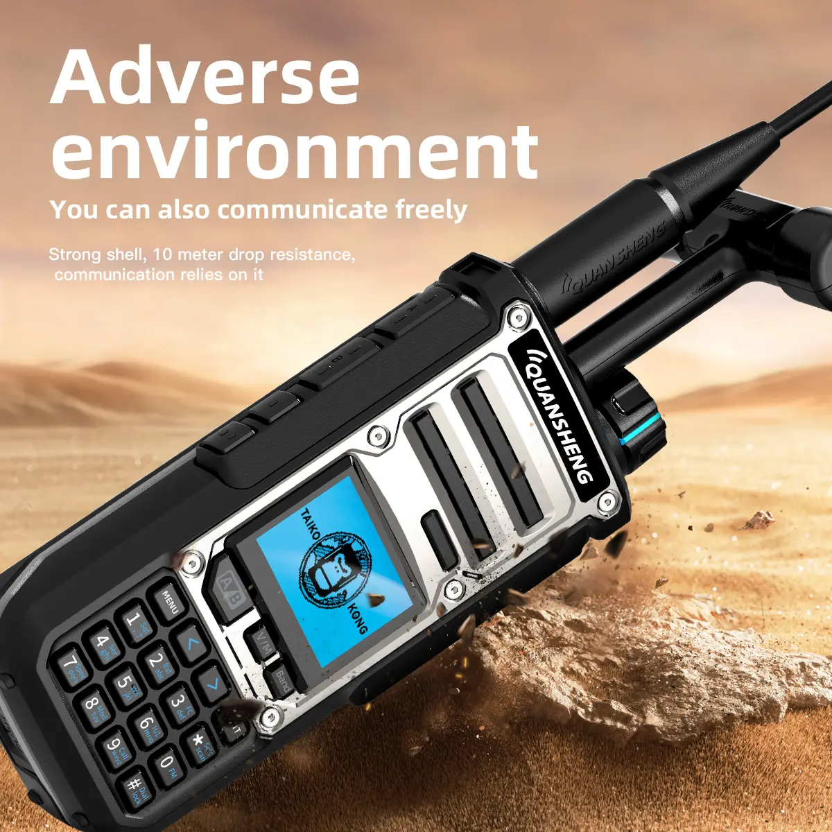 ​Quansheng TK-11(8) 10W VHF/UHF Dual Band Radio 999CH CTCSS/DCS IP55 2500mAh Type-C NOAA Weather Alarm CE