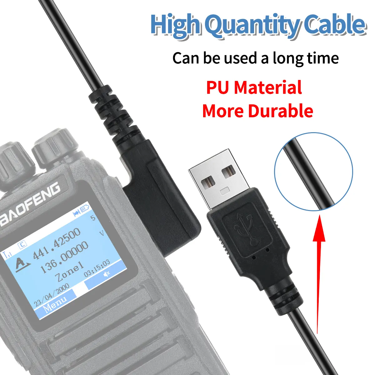 Baofeng DM-1701 USB Programming Cable For DM-1801 DM-1702 DM-5R AR26 Dual Time Slot DMR Digtal Radio Walkie Talkie Drive Free