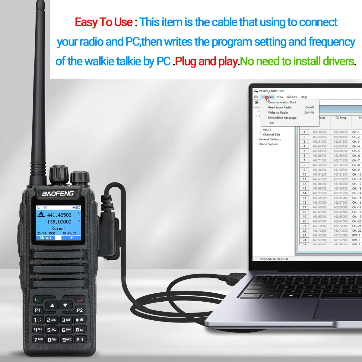 Baofeng DM-1701 USB Programming Cable For DM-1801 DM-1702 DM-5R AR26 Dual Time Slot DMR Digtal Radio Walkie Talkie Drive Free
