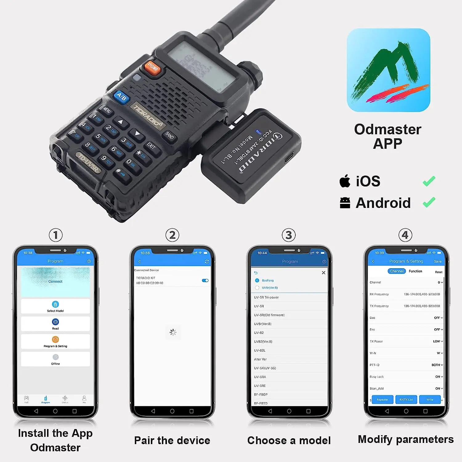 Walkie Talkie Wireless Programmer Phone APP Programming Multiple Model No Driver Issue Wireless Cable Ham Radio