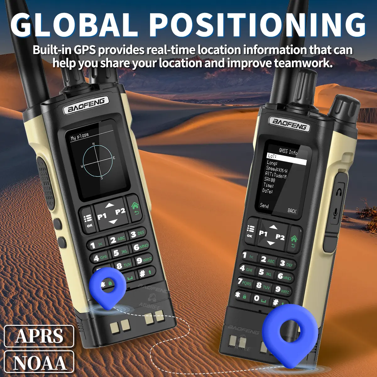 Baofeng DMR DM-32 Digital Walkie Talkie GPS Dual Mode Analog TDMA Dual Time Slot 4000CH Air Band APRS Two Way Ham Radio DM-1701