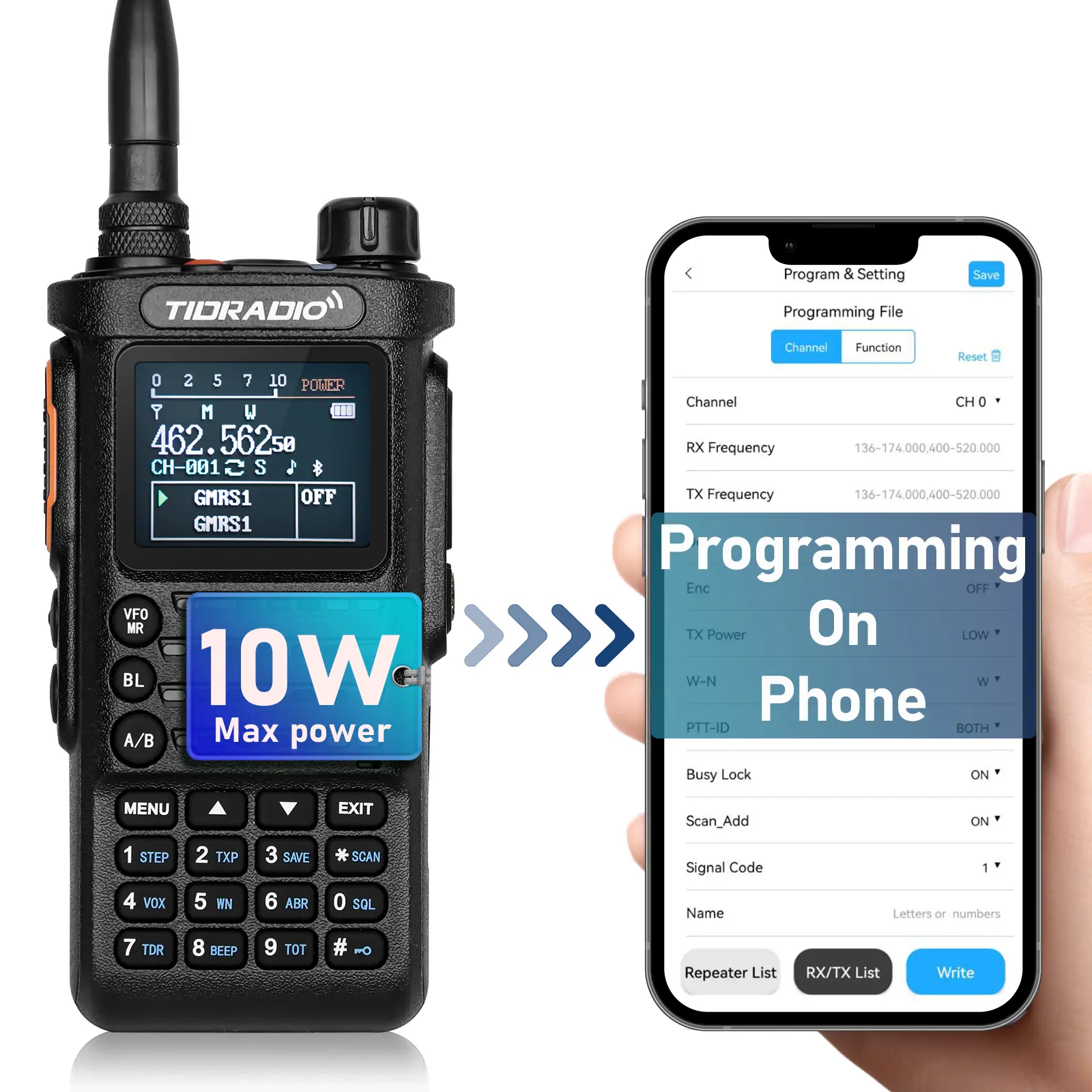 TIDRADIO 2PCS 2nd Gen TD-H8 10W Professional Walkie Talkie Portable Long Range Radio Phone Wireless Programmable Type-C Charge