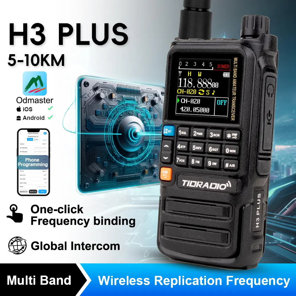 TIDRADIO H3 Plus Global Walkie Talkie Repeater Bluetooth Answerphone Air Band Long Range Radio Hiking Standby Cycling Team