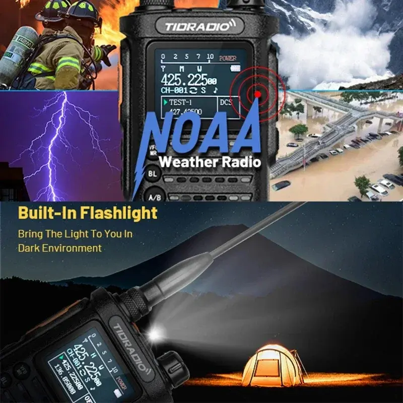 3nd Gen TIDRADIO TD H8 10W Walkie Talkie AM Band  Long Range Connection Phone APP Wireless Programming Dual Band USB-C Ham GMRS
