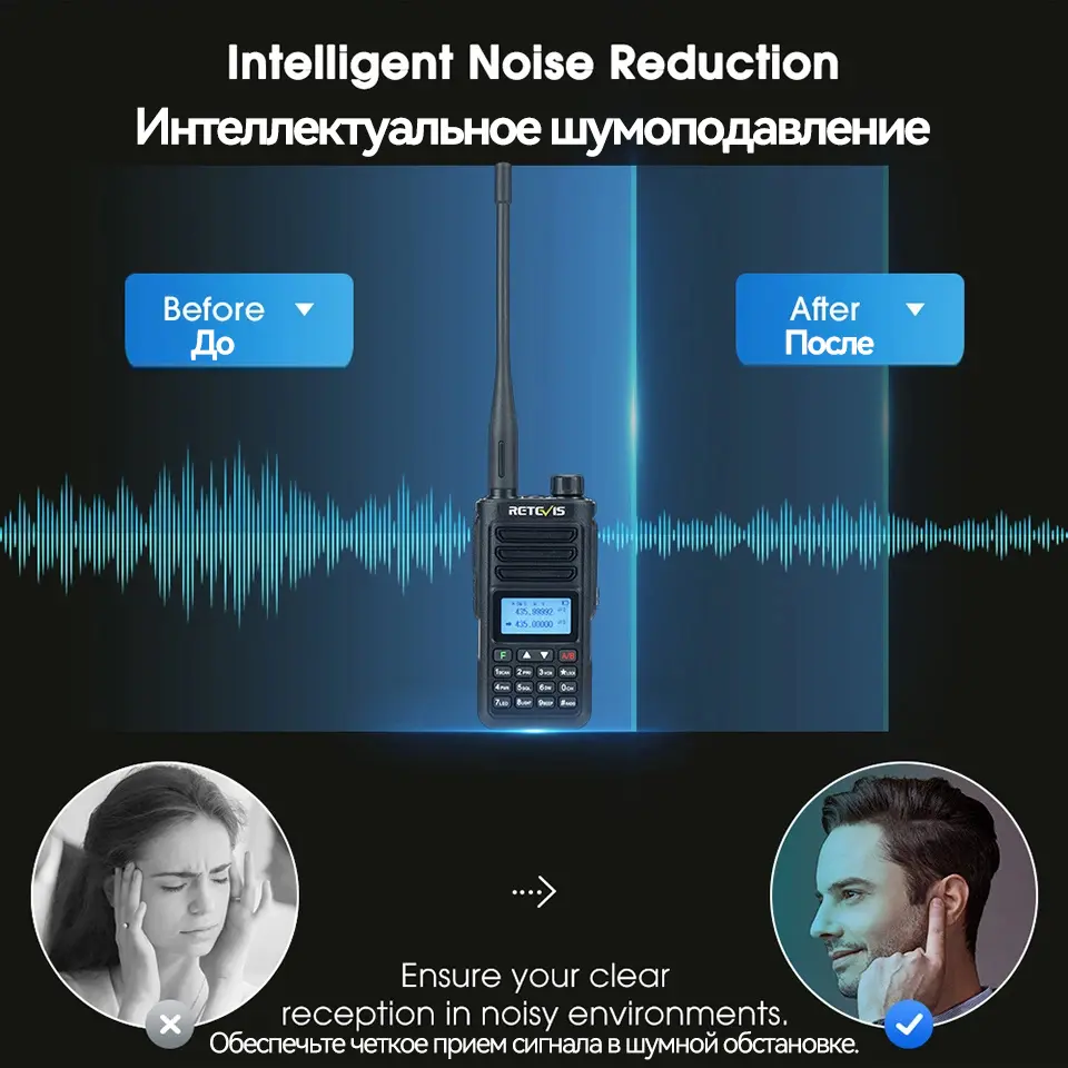 Retevis RA89 Ham radio 10W Walkie Talkie Long Range IP68 Type-C Transceiver FM VHF UHF Communication Radio for Emergency