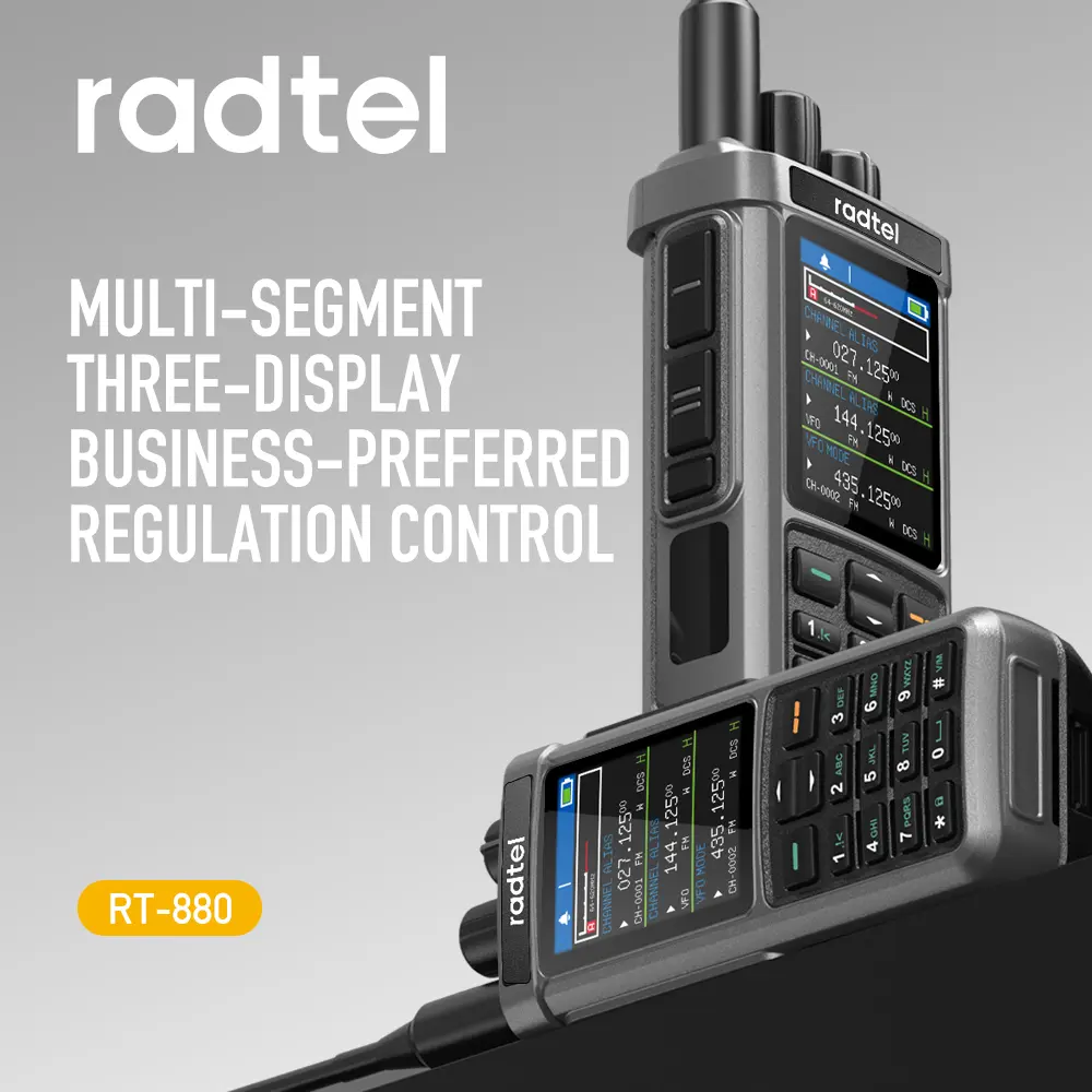 Radtel RT-880G +Programming Cable Ham Radio 10w 1024 CH with AM  SSB CB rx, USB LSB CW CB LW MW SW 2000mAh 1024 Channels  Type C