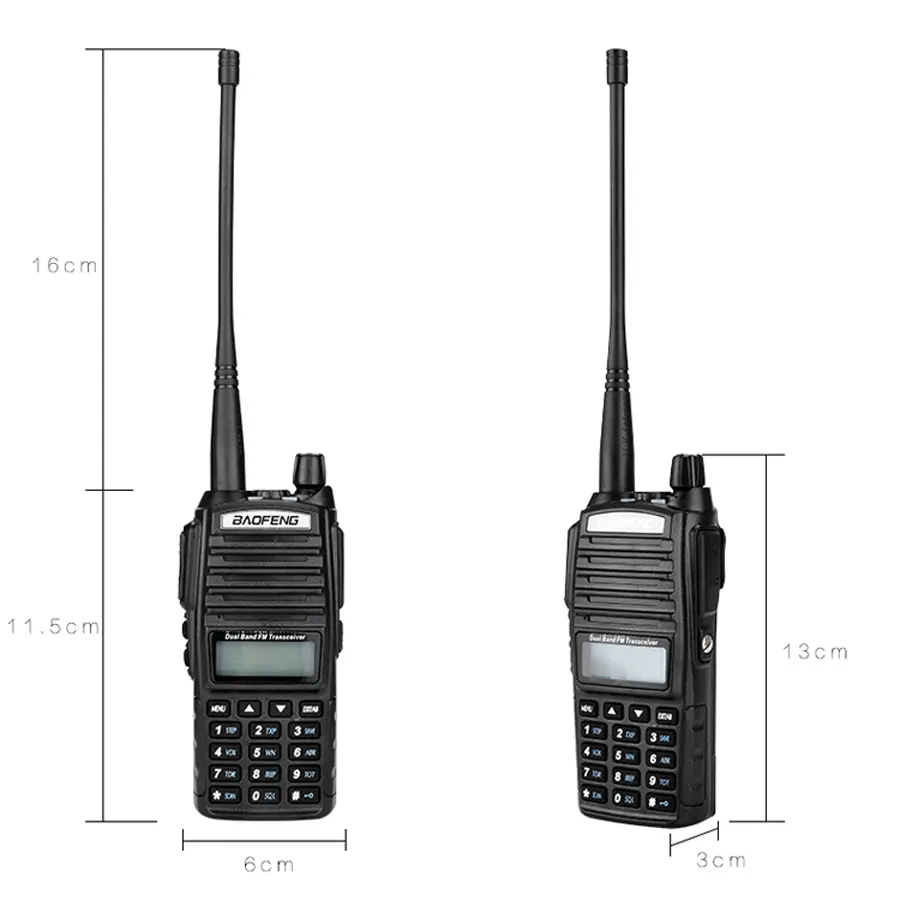 High Power 8W Baofeng UV-82 Walkie Talkie UV82 Dual Band VHF UHF FM Transceiver 10KM Long Range Hunting Two Way Ham CB Radio