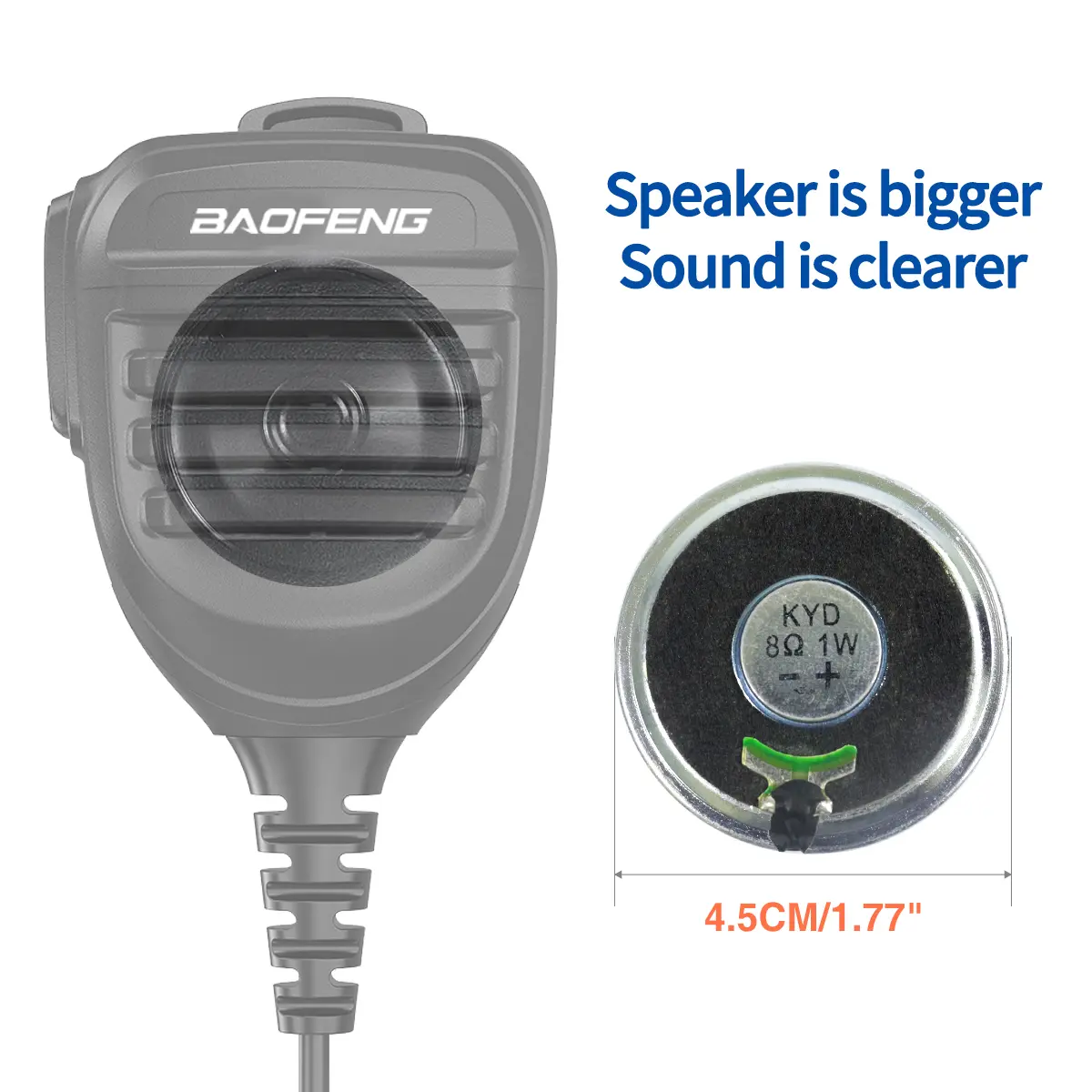 Baofeng Walkie Talkie Speaker Microphone Waterproof Dual PTT Handheld Mic For UV5R UV-21 Pro Two Way Radio QuanSheng UV-K6 UV-K5