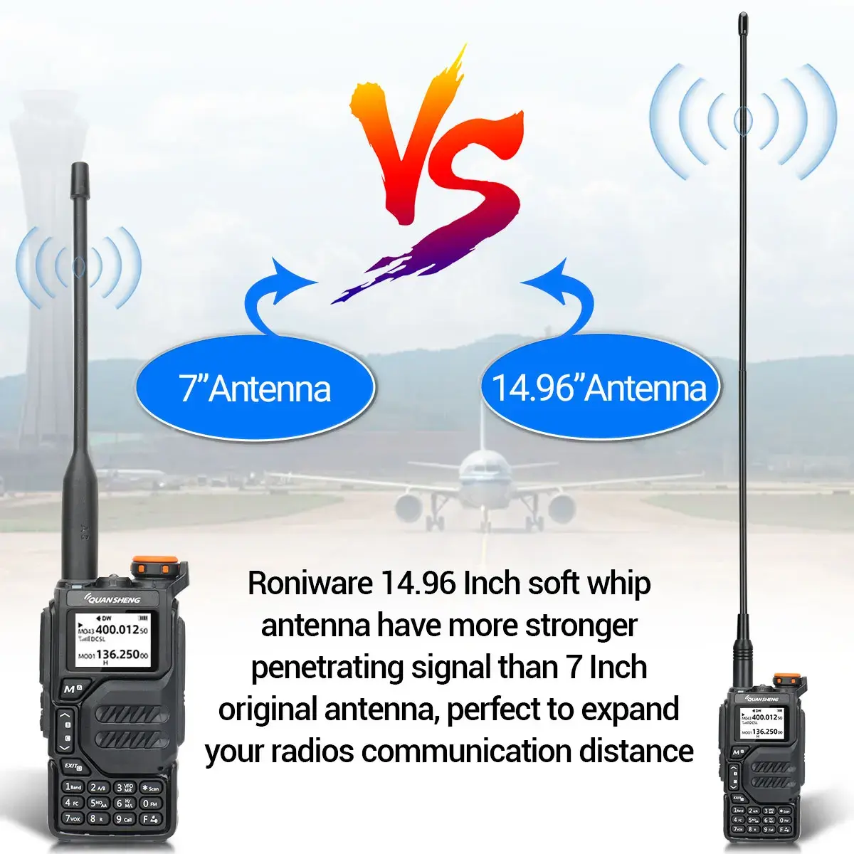 AM-771 Air Band SMA-Female Antenna 108-136MHz for Quansheng UV K5 (8) K6 Baofeng UV 5RH 21 PRO V2 UV-98 Walkie Talkie Ham Radio