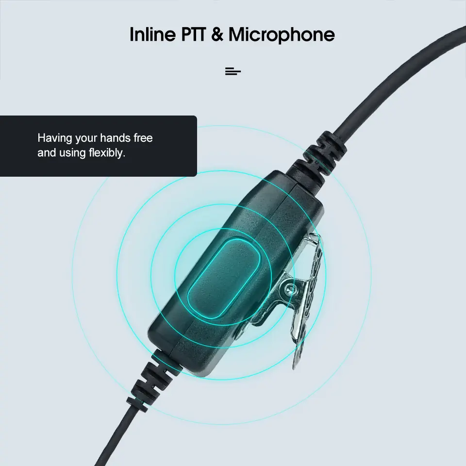 Retevis EEK021 G-Shape Walkie-talkie Earpiece Compatible with Baofeng UV5R UV82 Kenwood And Motorola Two-way Radios