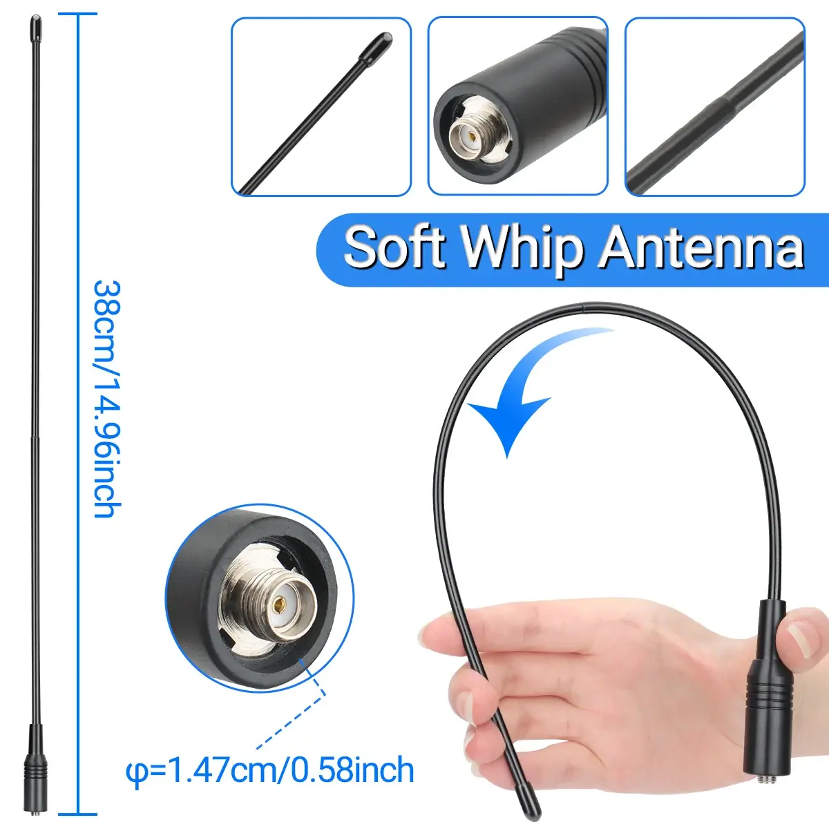 AM-771 Air Band SMA-Female Antenna 108-136MHz for Quansheng UV K5 (8) K6 Baofeng UV 5RH 21 PRO V2 UV-98 Walkie Talkie Ham Radio