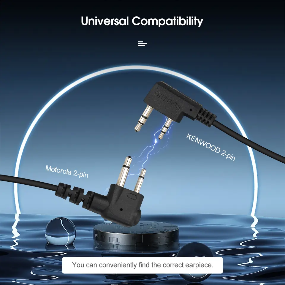 Retevis EEK021 G-Shape Walkie-talkie Earpiece Compatible with Baofeng UV5R UV82 Kenwood And Motorola Two-way Radios