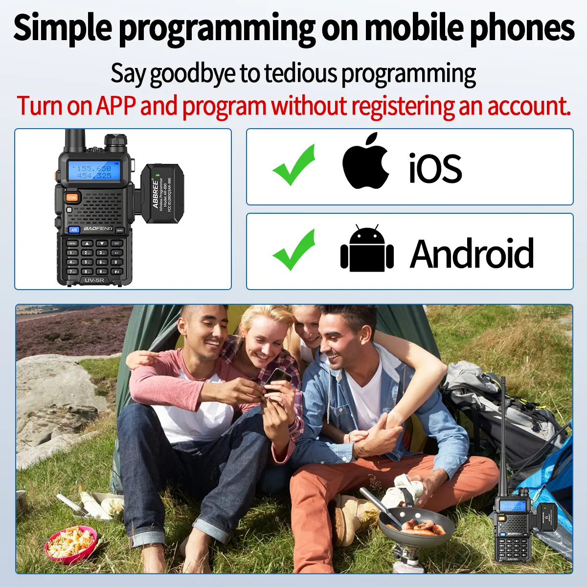 Walkie Talkie Programmer Wireless Bluetooth Program Phone APP Programming forbaofeng UV-21 BF-888S UV-5RH Quansheng UV-K6 K5