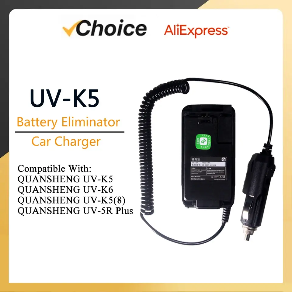 Battery Eliminator For Quansheng UV-K5 Baofeng UV-5R UV-82 BF-888S Car Charger Walkie Talkie UV-K6 UV-K58 UV-K5(8) 5R PLUS UV5R