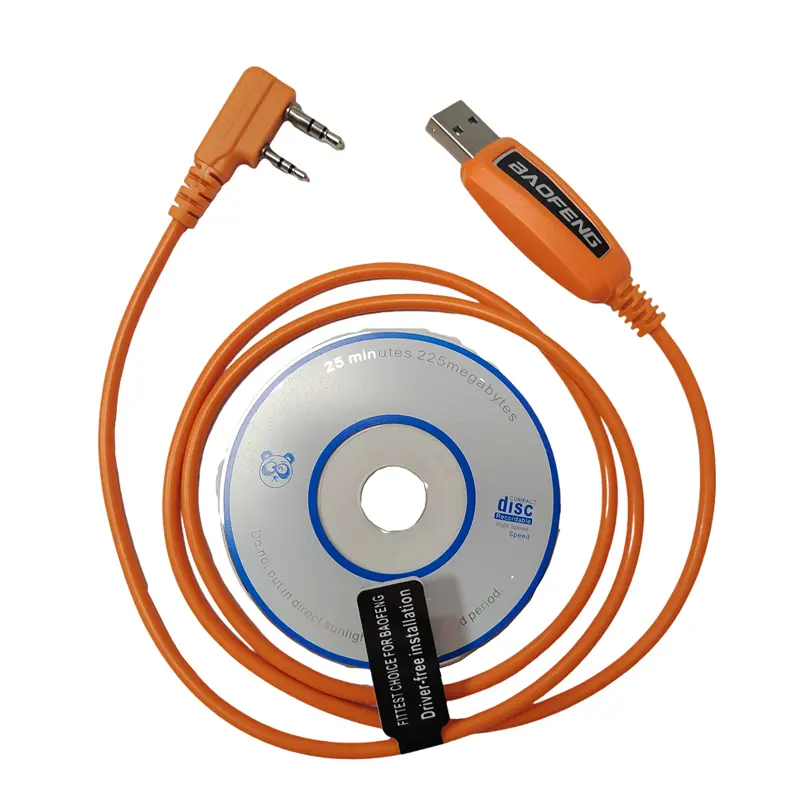 Walkie Talkie USB Programming Cable With CD For BAOFENG UV-5R UV82 888S UV-13 16 17 20 25 28 Pro 5RM Quansheng UV-K5 K6 5R Plus