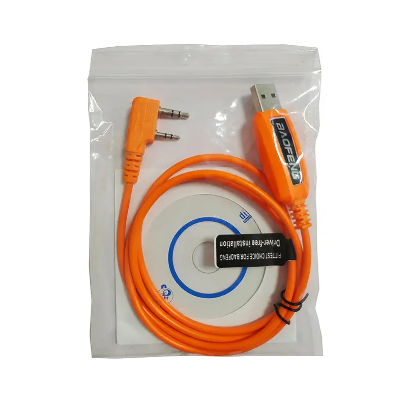 Walkie Talkie USB Programming Cable With CD For BAOFENG UV-5R UV82 888S UV-13 16 17 20 25 28 Pro 5RM Quansheng UV-K5 K6 5R Plus