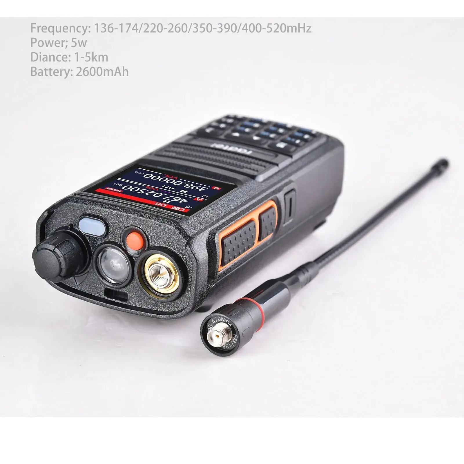 Radtel RT-470X Full Band Ham Radio 256 Channel Air Band Two Way Radio USB-C Aviation NOAA Police Marine Amateur HT Scanner Roger