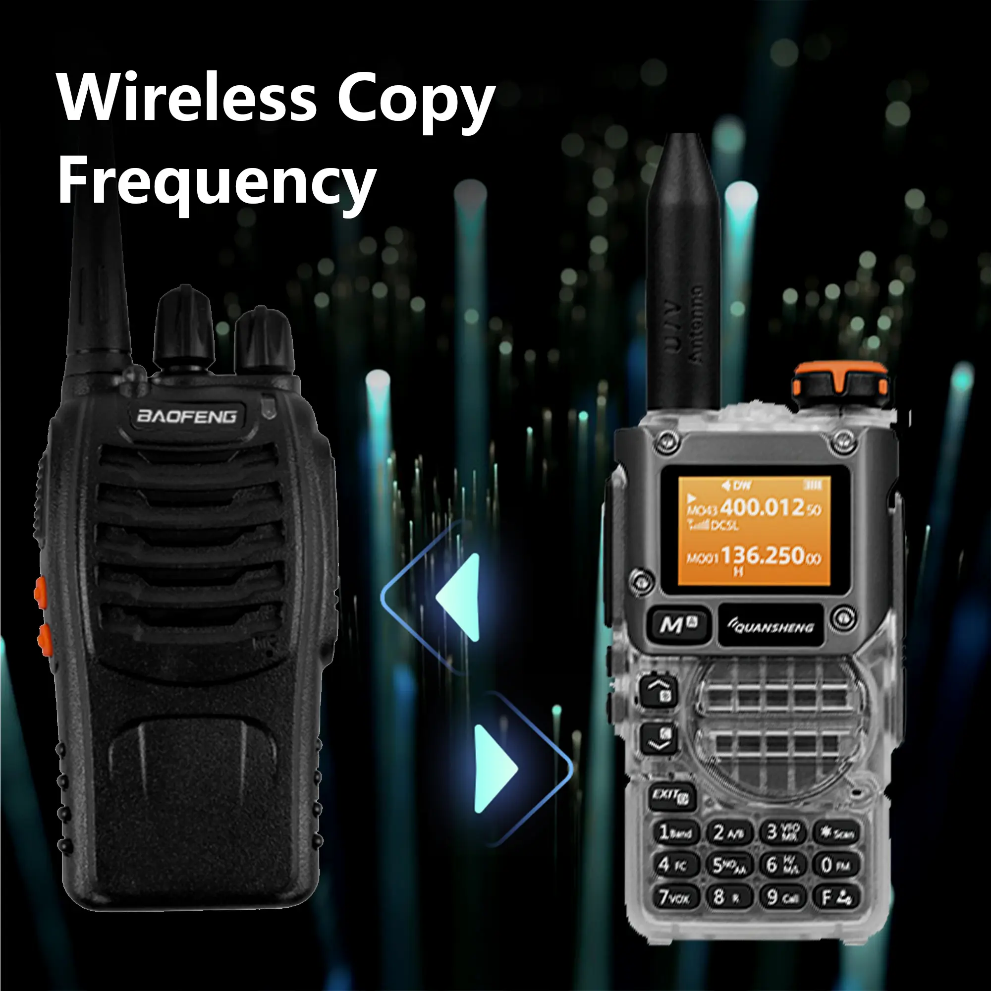 New Quansheng UV-K6 UHF VHF Walkie Talkie UV-K5(8) Full Band Type-C Scrambler NOAA Wireless Copy Frequency Transparent Ham Radio